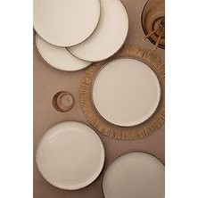 SHC4200 Kütahya Porselen Moderna 6 Parça 27 cm Düz Tabak Tarçın