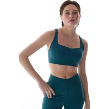 Penti Petrol Yeşili Stretch360 Orta Destek Çapraz Sırt Detaylı Kaydırmaz Askılı Cross Back Spor Sütyeni