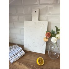 Feyza Design Şık Quartz Mermer Kesme Tahtası, Dayanıklı ve Leke Tutmaz Tasarım