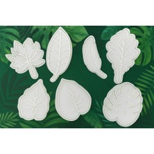 Feyza Design 7'li Doğa ve Tropikal Yaprak Desenli Kurabiye Kalıp Seti