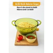 Feyza Design Akrilik Yeşil Makarna ve Sebze Meyve Süzgeci, Pratik Kullanım Sağlar