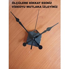 Cnr Shop 22 mm Şaft Boyu Duvar Saati Mekanizması Sessiz Çalışır Büyük Boy Akrep-Yelkovan-Saniye-(Askılı)