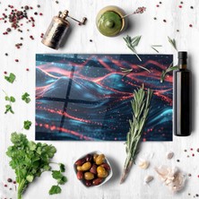 Feyza Design Şeffaf Cam Kesme Tahtası, Sunum ve Kesme Için Şık ve Kullanışlı