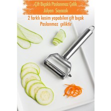 Feyza Design Paslanmaz Çelik Sebze Meyve Julienne Soyucu ve Doğrayıcı 17 cm