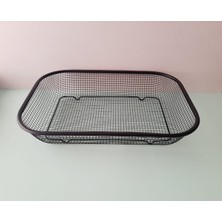 Feyza Design Çelik Süzgeç ve Meyve Sunum Tepsisi, 28X37 Cm, Pratik Kullanım