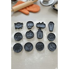 Feyza Design Halloween Temalı Kurabiye Kalıbı Seti, 12 Parça, Eğlenceli ve Yaratıcı Tasarım