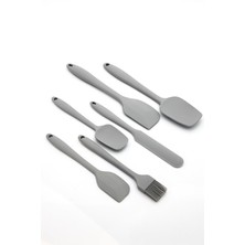 Feyza Design 6 Parça Silikon Servis Takımı, Şık ve Dayanıklı Gri Renkli Set