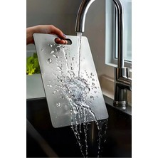 Feyza Design Paslanmaz Çelik Antibakteriyel Mutfak Kesme Tahtası 24X34CM