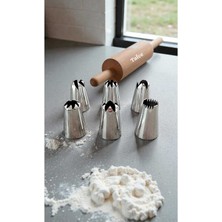 Feyza Design Büyük Boy 6’lı Yıldız Uçlu Krema Duy Seti, Pasta ve Kurabiye Süsleme