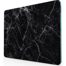 Feyza Design Siyah Beyaz Mermer Desenli Cam Kesme ve Sunum Tahtası 30X40 cm