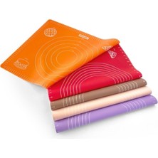 Feyza Design Çok Amaçlı Kaydırmaz Silikon Hamur Açma Matı 50X40 cm Beyaz