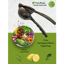 Feyza Design Dayanıklı Döküm Limon Sıkacağı, Şık Siyah Tasarım