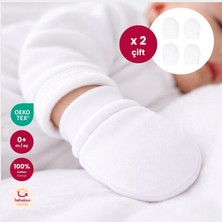 Bebekevi %100 Pamuk Oeko Tex Sertifikalı Unisex Yenidoğan Penye 2 Çift Pamuklu Bebek Eldiveni