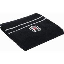 Beşiktaş Arma Lisanslı DÜZ%100 Pamuk Yüz Havlusu, Siyah, 50X90 cm