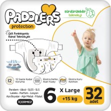 Paddlers Protection Bebek Bezi 6 Numara X-Large 32 Adet (15+Kg) Jumbo Paket