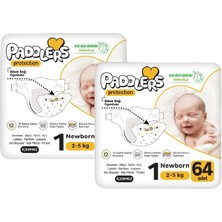 Paddlers Protection Bebek Bezi 1 Numara Yenidoğan 128 Adet (2-5 Kg) 2'li Jumbo Set