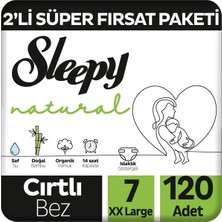 Natural 2'li Fırsat Paketi Bebek Bezi 7 Numara Xxlarge 120 Adet
