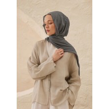 Fresh Rami Viskon Şal Metalik Gri Kadınlar İçin Yumuşak ve Hafif Kumaş Özelliği