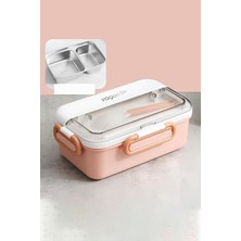 Tek Kat Çift Bölme Bento Lunch Box Ofis-Okul Için Yeni Nesil Sefer Tası Paslanmaz Çelik 588 Pudra
