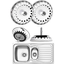 Feyza Design 2 Adet Paslanmaz Çelik Lavabo Süzgeci, 8 Cm, Temiz ve Dayanıklı Tasarım