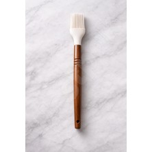 Destpak Akasya Saplı Silikon Yumurta Hamur Mutfak Fırçası - Yanmaz Yapışmaz Isıya Dayanıklı Sos Sürme