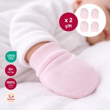 Bebekevi %100 Pamuk Oeko Tex Sertifikalı Unisex Yenidoğan Penye 2 Çift Pamuklu Bebek Eldiveni