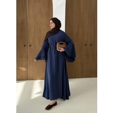 Moda Aksa 5024 Geniş Kol Elbise Lacivert