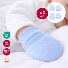 Bebekevi %100 Pamuk Oeko Tex Sertifikalı Unisex Yenidoğan Penye 2 Çift Pamuklu Bebek Eldiveni
