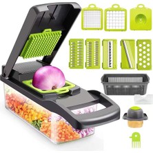 Feyza Design Çok Fonksiyonlu Sebze Doğrayıcı ve Kesici, Pratik Salata Hazırlama Aracı