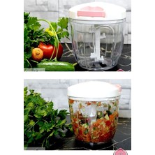 Feyza Design Büyük Boy Sebze Doğrayıcı, 5 Bıçaklı, El Rondosu, 1000ML, Pratik Kullanım