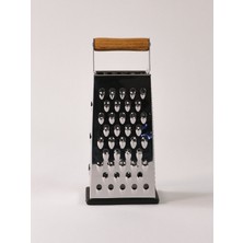 Feyza Design 24 cm Ahşap Kulplu Çelik Rende, Dayanıklı ve Pratik Kullanım