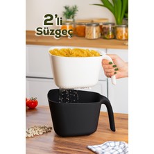 Feyza Design G-577 Çok Amaçlı Plastik Süzgeç, Makarna, Meyve, Sebze, Pirinç Yıkama