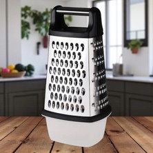 Feyza Design Paslanmaz Çelik Çok Işlevli 4 Taraflı Çıkarılabilir Hazneli Rende