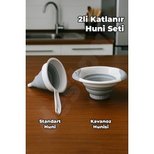 Feyza Design 2'li Katlanır Huni Seti, Akordiyon Saplı ve Kavanoz Için Pratik Kullanım