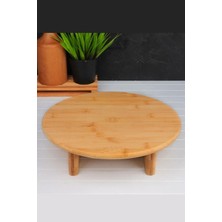 Feyza Design Bambu Yuvarlak Ayaklı Kesme Tahtası, Şık ve Dayanıklı Mutfak Gereci