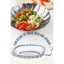 Feyza Design Bebek Ek Gıda Hazırlık Seti 2'li: Buharda Sebze Haşlama ve Cam Rende