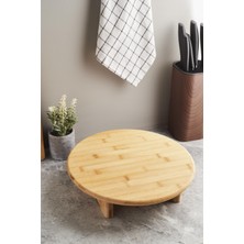 Feyza Design Antibakteriyel Doğal Ahşap Doğrama ve Sunum Tahtası, 32 cm