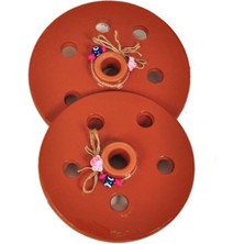 Feyza Design Sarma Taşı 2'li Set, Sırlı Delikli Kapaklı Mutfak Gereçleri