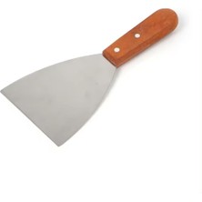Feyza Design Paslanmaz Çelik Ahşap Saplı Üçgen Düz Hamur Pasta ve Börek Kesici Spatula