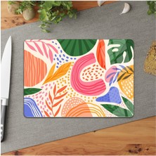 Feyza Design Canlı Renkli Cam Kesme Tahtası 25X35 - Şık ve Fonksiyonel Mutfak Aksesuarı