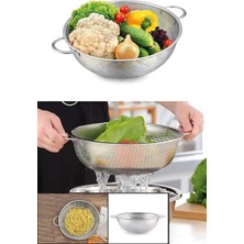 Feyza Design Paslanmaz Çelik Makarna Süzgeci 26CM, Dayanıklı ve Pratik Kullanım