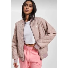 Nike Reversible Synthetic Fill Versity Loose Fit Bomber Jacket Kadın Çift Taraflı Bol Kesim Ceket Bej