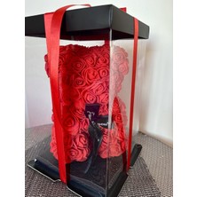 AGAPI Teddy Rose Bear Yapay Güllü Ayıcık Kutuda- Kırmızı