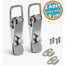 Nzb Çelik Sandık Kaput Kilidi Gergi Mandalı Klipsi Asmalı 9 cm Parlak Krom 2 Adet