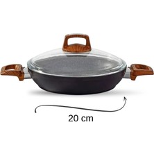 Bonera Vogue Granit 4 parça Sahan Ahşap Kulp Set