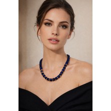 Solare Accessories Lacivert Taş ve Hematit Doğal Taşlı Tasarım Kolye