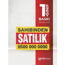 Dijidepo Sahibinden Satılık Branda Afiş - 70X100 cm Dış Mekan Uyumlu - Kuşgözlü ve Kenar Dikişli Pankart