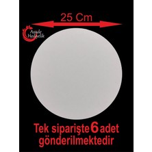 Feyza Design 6'lı Beyaz Ahşap Mdf Yuvarlak Pasta Altlığı Seti