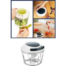 Feyza Design Mavi Ipli El Rondosu, Paslanmaz Çelik Bıçaklı, 700 Ml, Çok Amaçlı Doğrayıcı