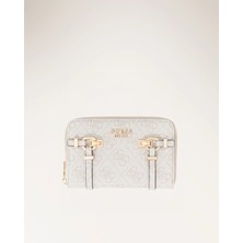 Guess Leona Logolu Orta Boy Fermuarlı Kadın Krem Cüzdan SWSG9917140-BNN